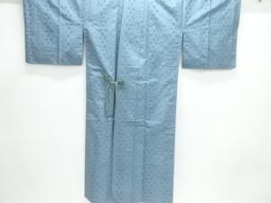 格子に抽象模様織出しロング道中着